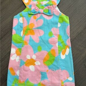 Little girl Lilly Pulitzer Pink and Blue Floral Kids Dress
